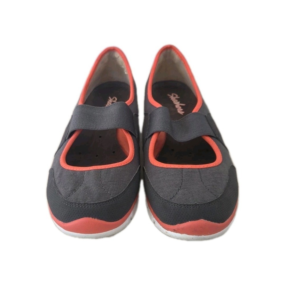 SKECHERS Flex Asana Slip On Mary Jane Flat Loafer Gray Coral, 7.5